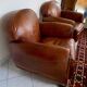 Pair of leather club chairs