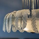 Lustre fontaine vénitien en verre de Murano incolore vert 1940