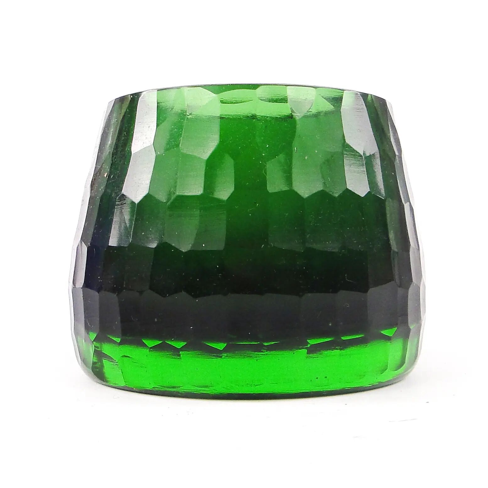 Mid-century modern vase, green glass, Poland, 1980s