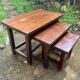 Set of 3 nesting coffee tables in oak.