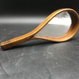 Hand-facing mirror in vintage wood year 70