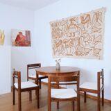 4 modernist cream chairs