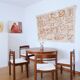 4 modernist cream chairs