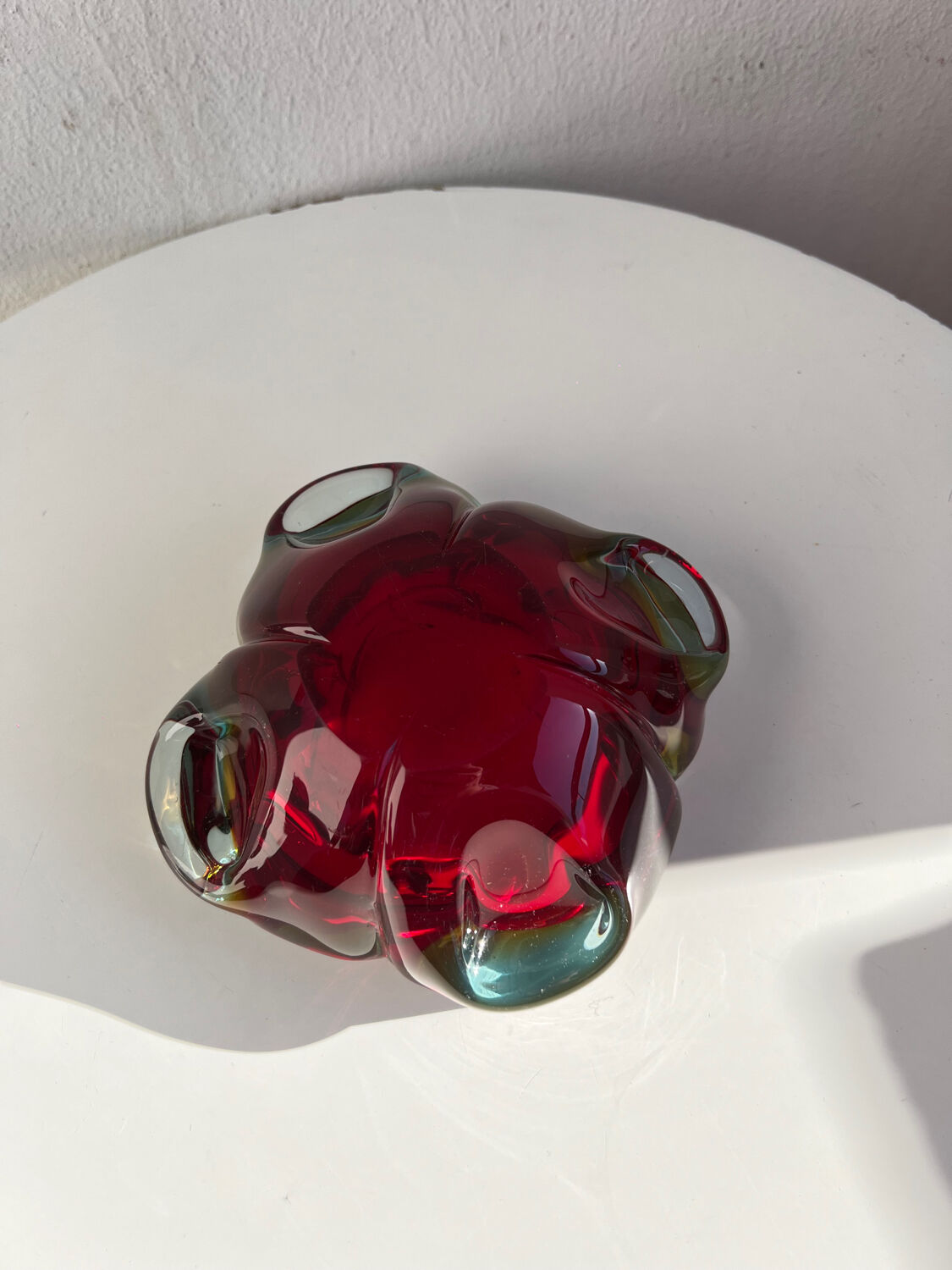 Large Murano glass ashtray / ashtray Sommerso