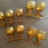 Amber bubble foot glasses