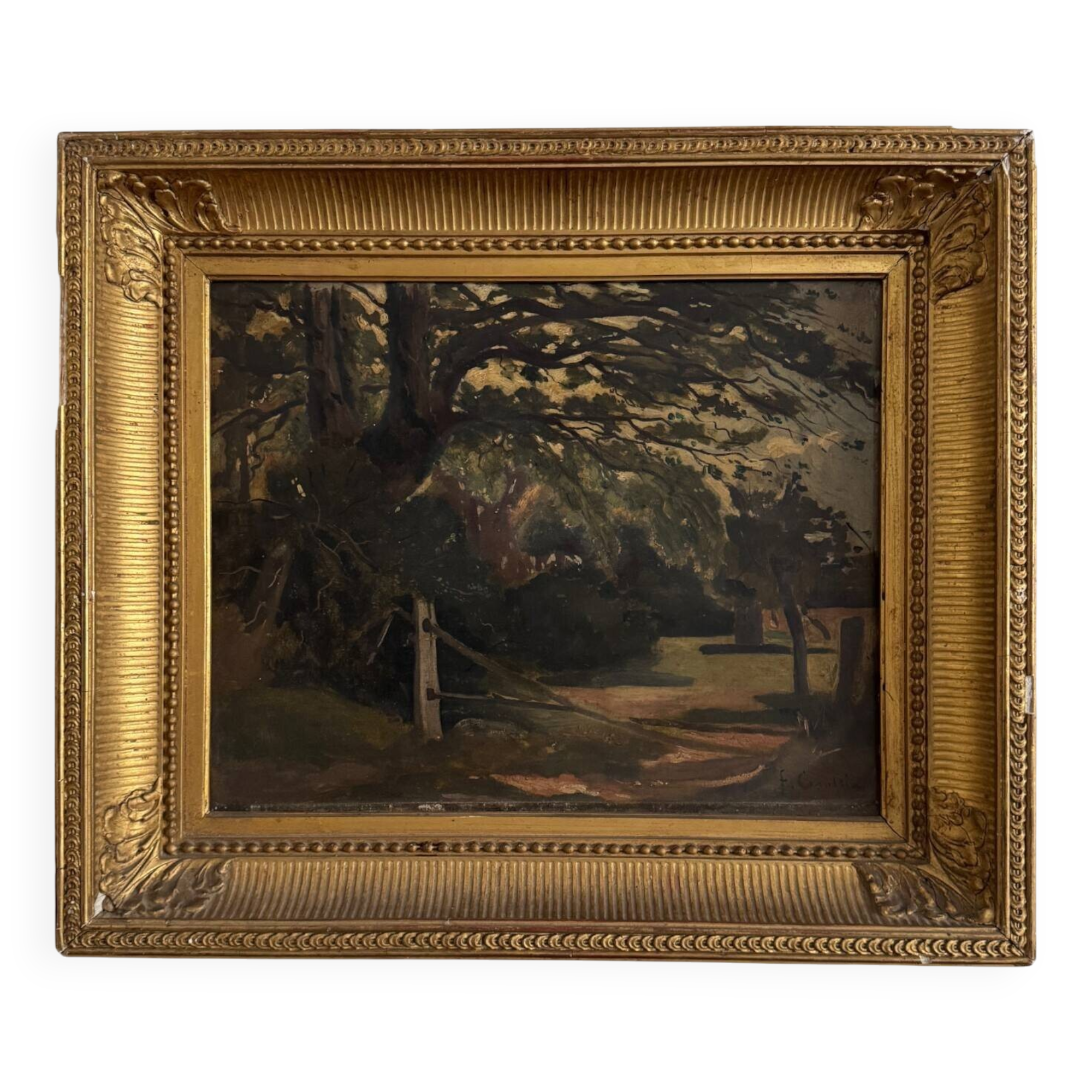 Peinture à L'huile Sur Panneau, Scène Provençale, Par Georges Car, Bon état