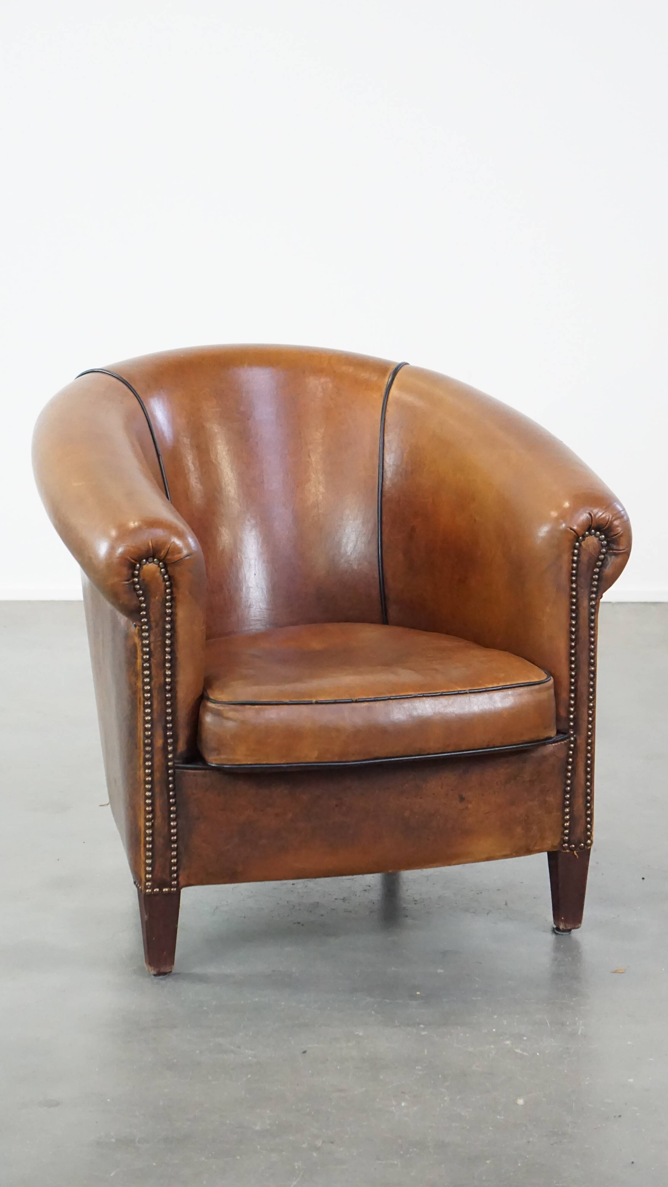 Sheep leather club armchair
