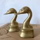 Pair of brass swan bookends