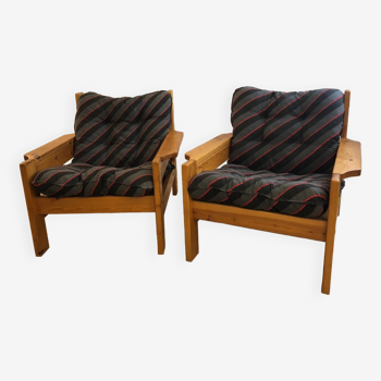 Pair of Scandinavian armchairs, 1970