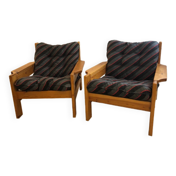 Pair of Scandinavian armchairs, 1970