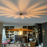 Floral suspension linen and rattan