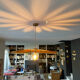 Suspension florale lin et rotin