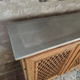 Antique solid pine sideboard with zinc top.