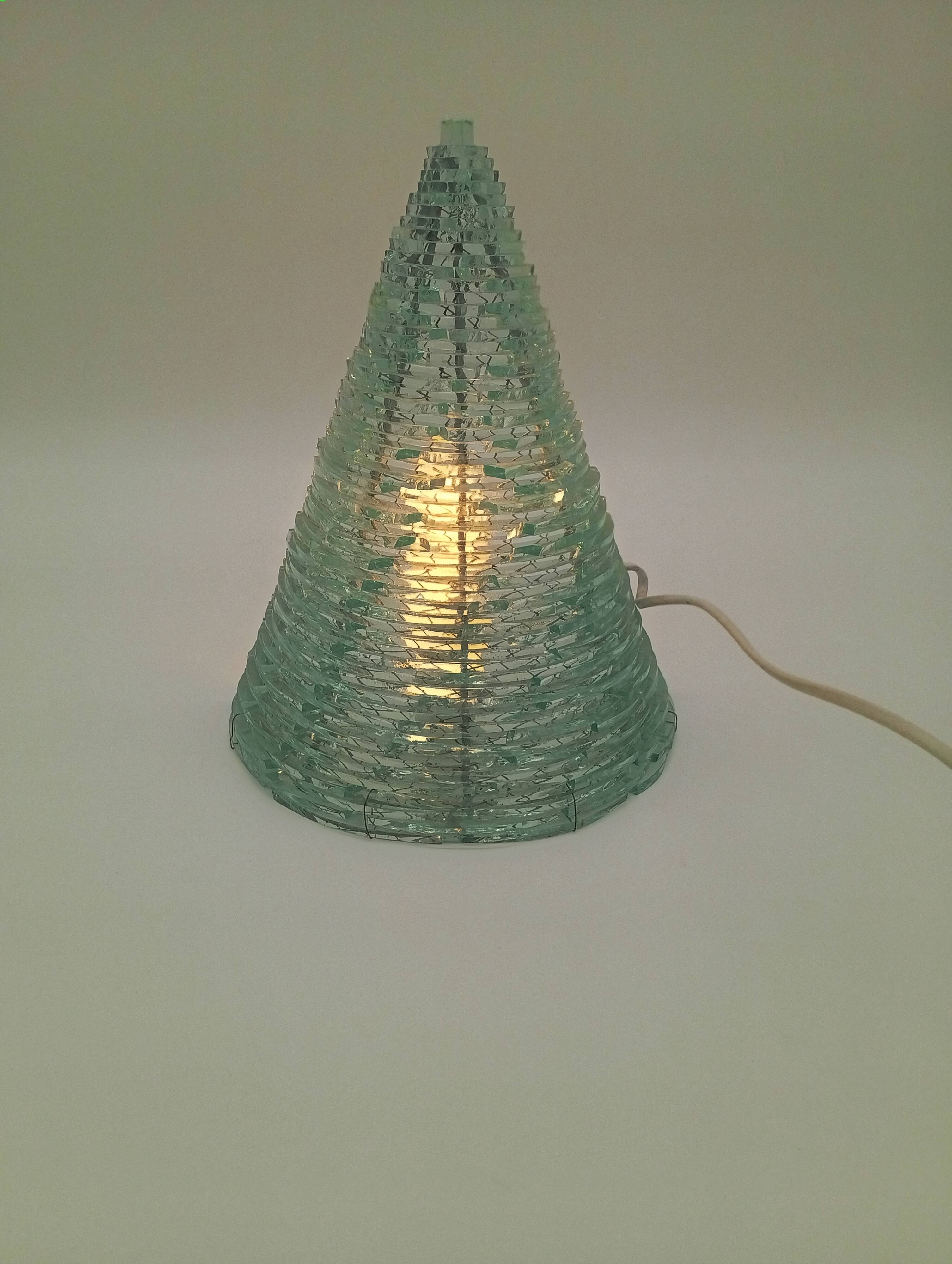 Pyramid Lamp Tessons Stacked Glass Half Cone Postmodern Design 1980s