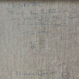 Jazzman playing the double bass, abstract, signed