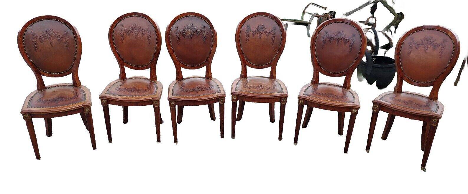 Chaises style Louis XVI en acajou x 6