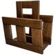 Midcentury brutalist oak magazine rack or holder, Dutch ca 1960s