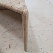 Set of Two Triangle Coffee Tables In Travertine By Up & Up, Italy 1980's