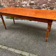 Large Alsatian bistro coffee table in fir French bistro table 1930
