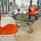 Space Age-style chromed steel round coffee table with glass top, 1960s