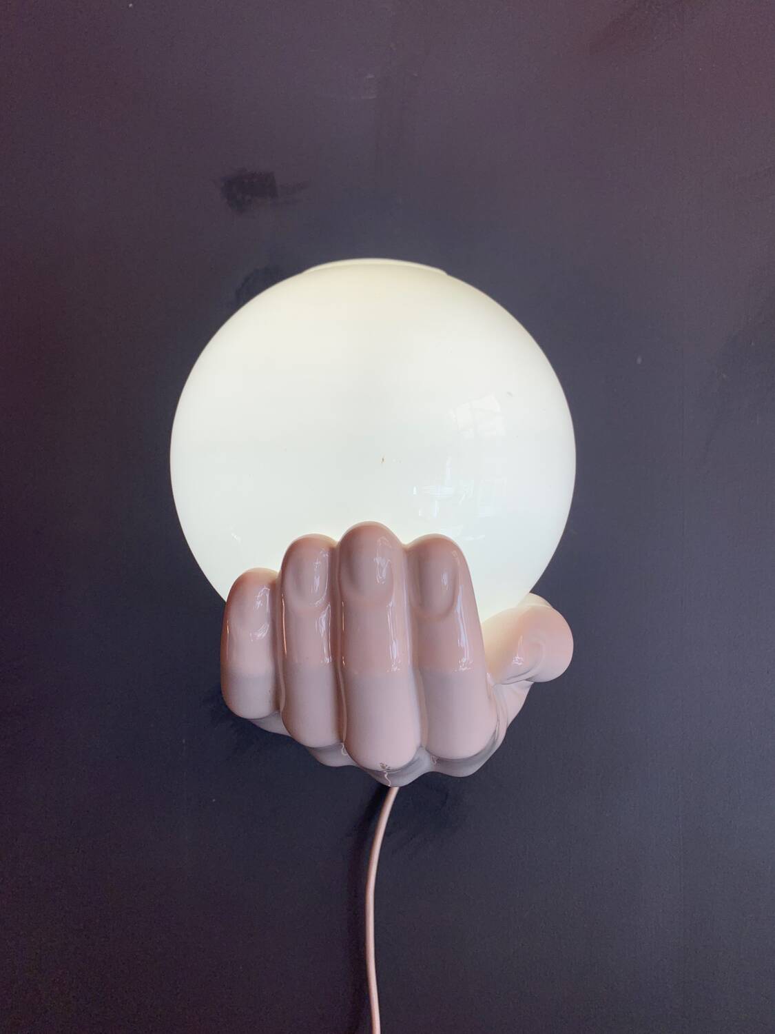 Handmade ceramic wall lamp from the 80s
