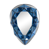 Miroir contemporain en relief bleu signé Olivier De Schrijver