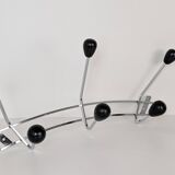 Chrome wall-mounted coat rack