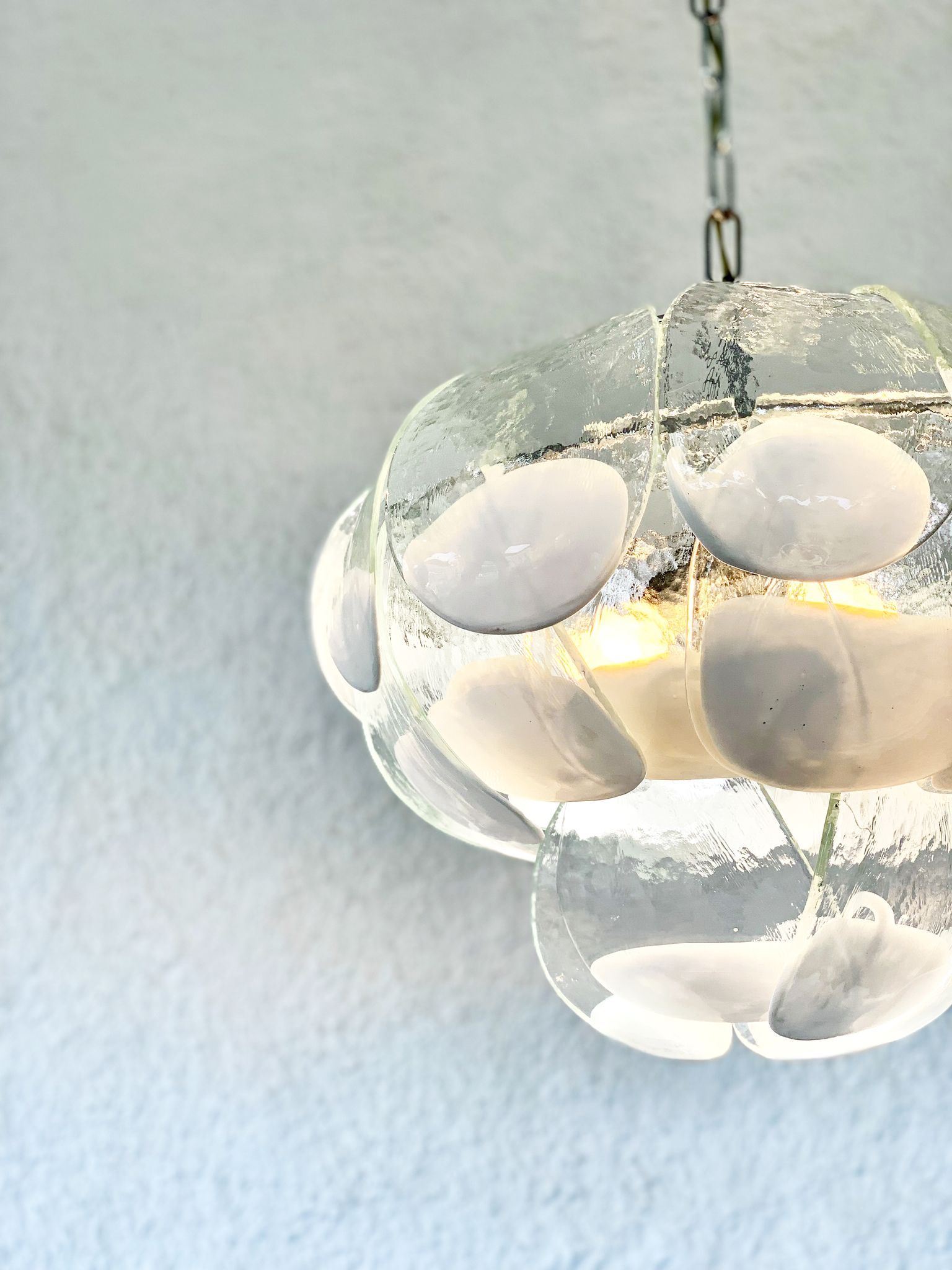 Murano glass petal chandelier by Carlo Nason for Mazzega