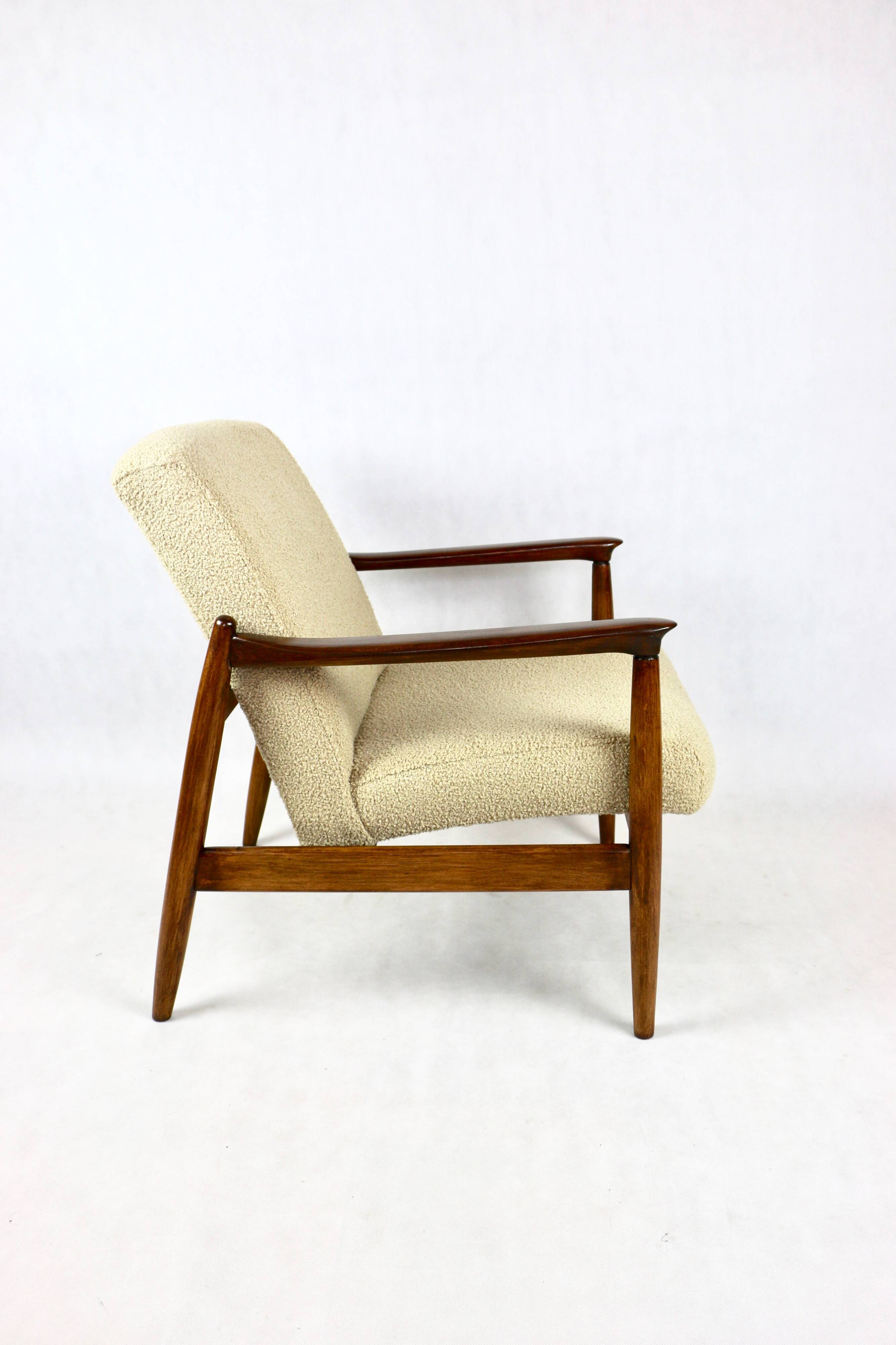 GFM-64 Armchair in Beige Bouclé attributed to Edmund Homa, 1970s