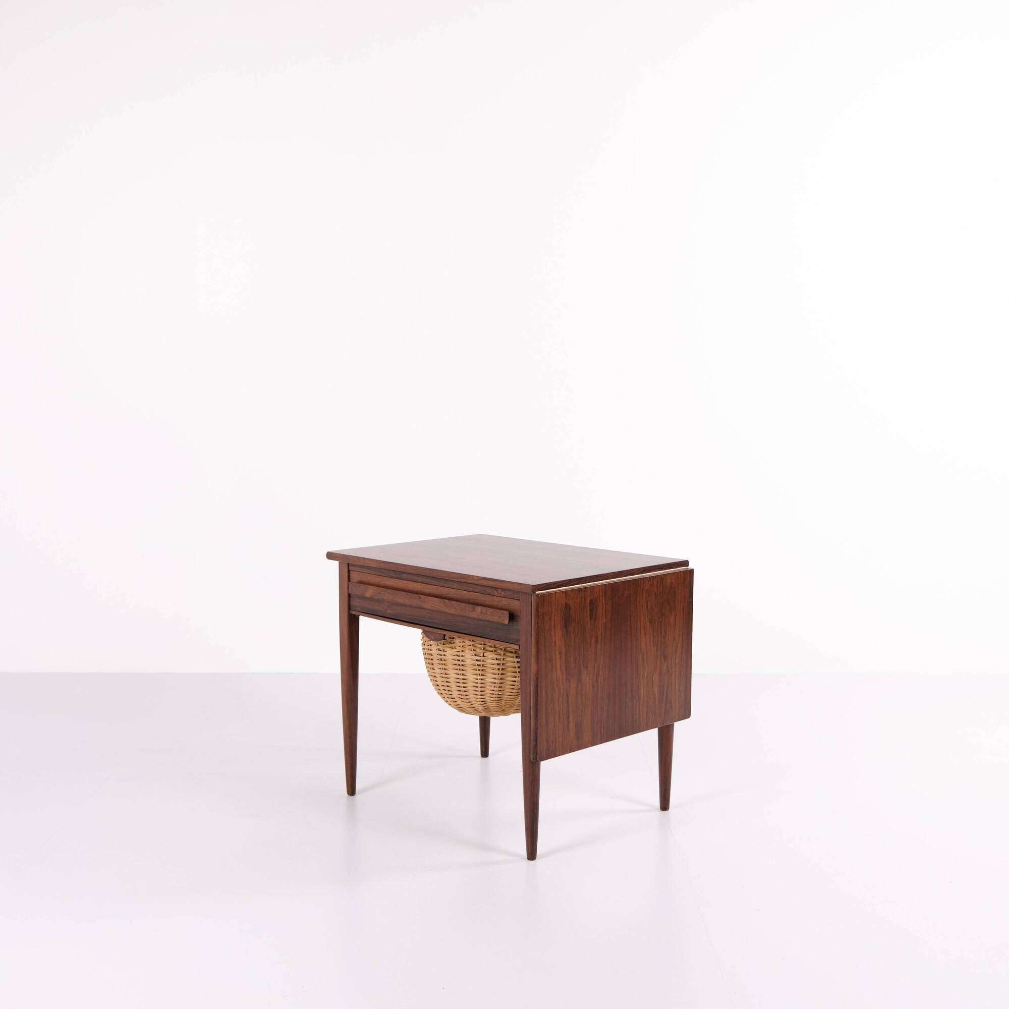 Foldable sewing table with drawer - Rosewood - Johannes Andersen - Silkeborg Furniture Factory - 1960s