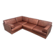 Canapé modulaire en cuir marron par De Sede ; DS76, années 1970 (d'angle)