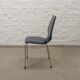 Set of Four Vintage Kitchen Chairs, Night Blue Leatherette with Chrome. 60s