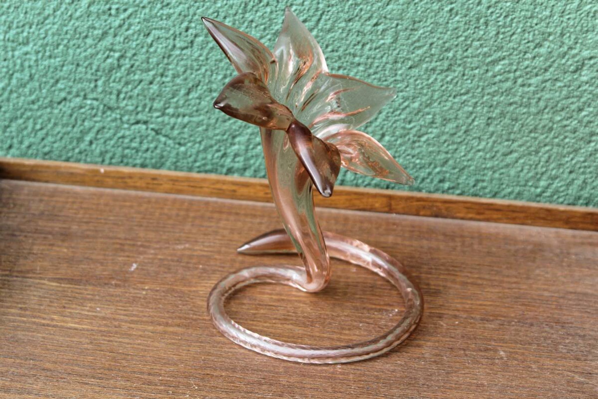 Soliflore vase in blown glass, flower shape