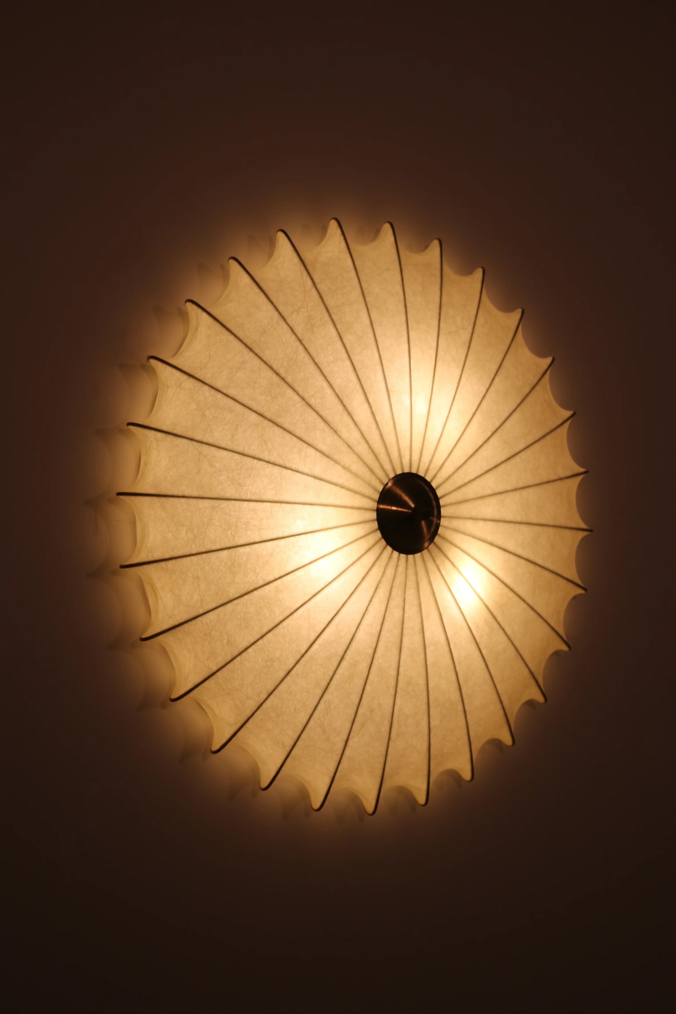 Sculptural cocoon light – mid-century Goldkant wall & ceiling lamp by Friedel Wauer
