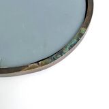 Oval Patinated Bronze Mirror 1950