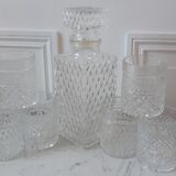 Whisky decanter and its 6 glasses 70s