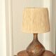 Sésame Vallauris ceramic lamp, raffia lampshade, 1970s