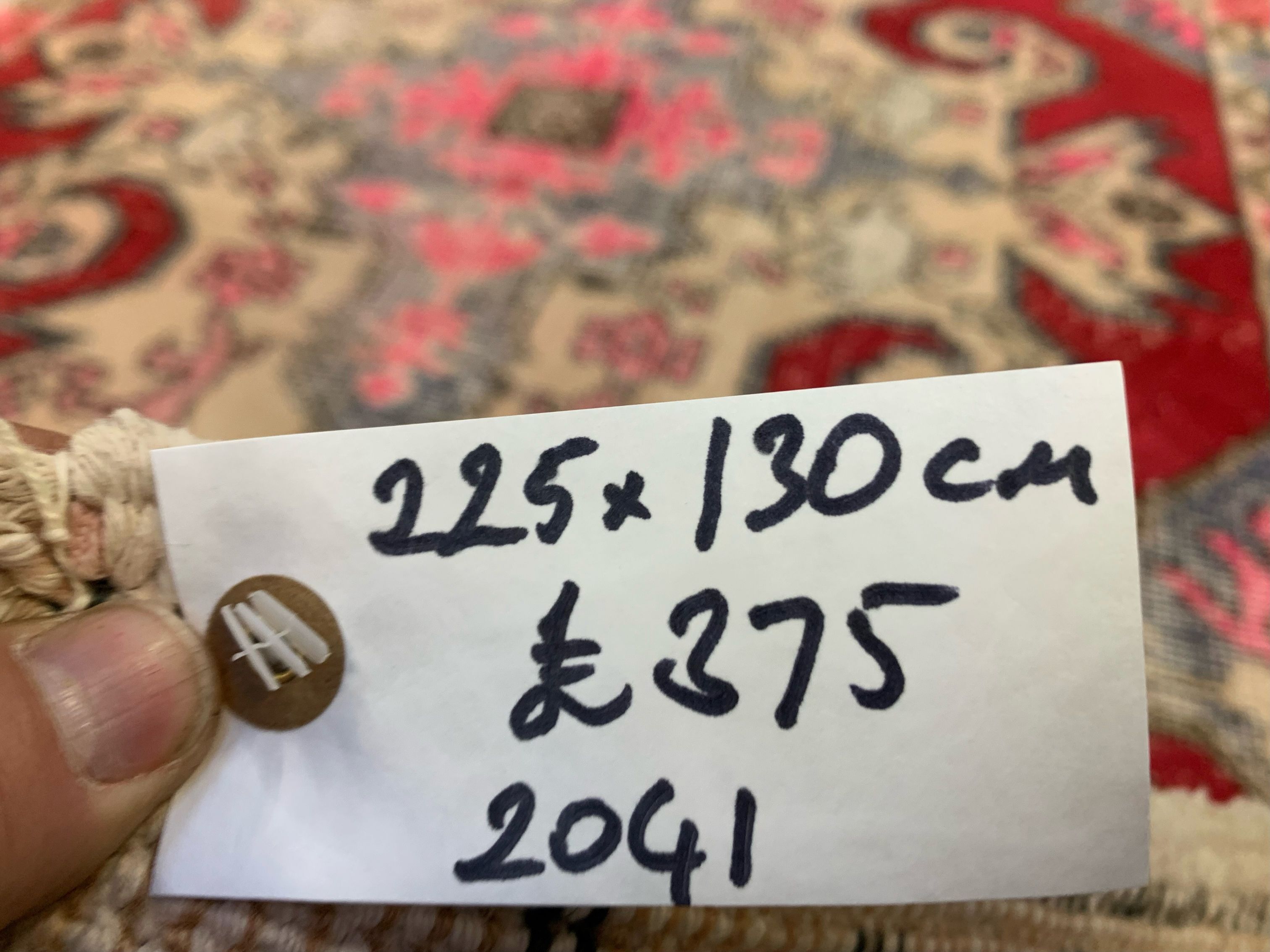 Vintage turkish oushak rug 225x130 cm shabby carpet ushak region medium