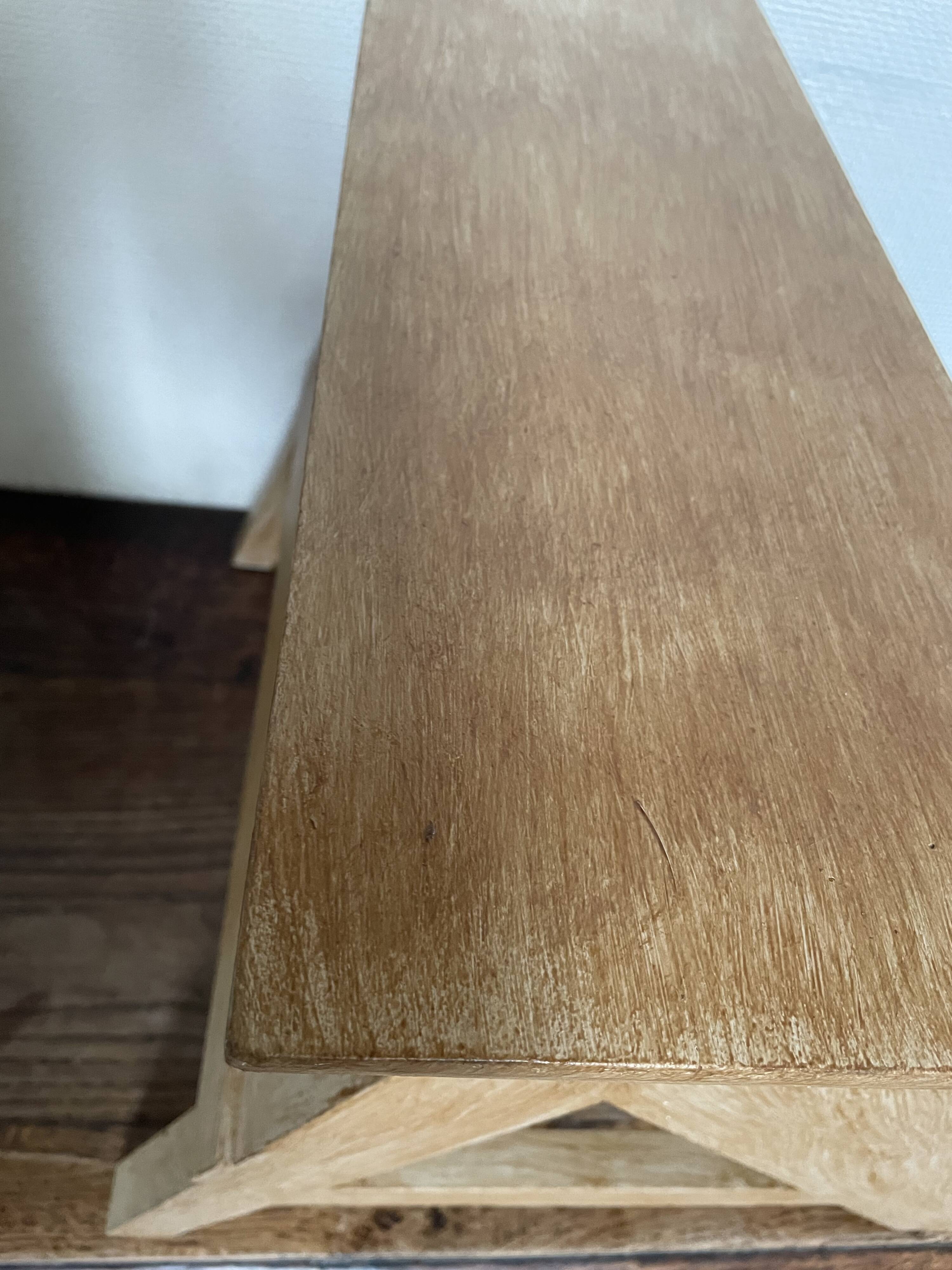 Weathered wooden step stool