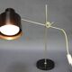 Adjustable Black Bakelite Industrial Table Lamp / Czechoslovakia, 1970s