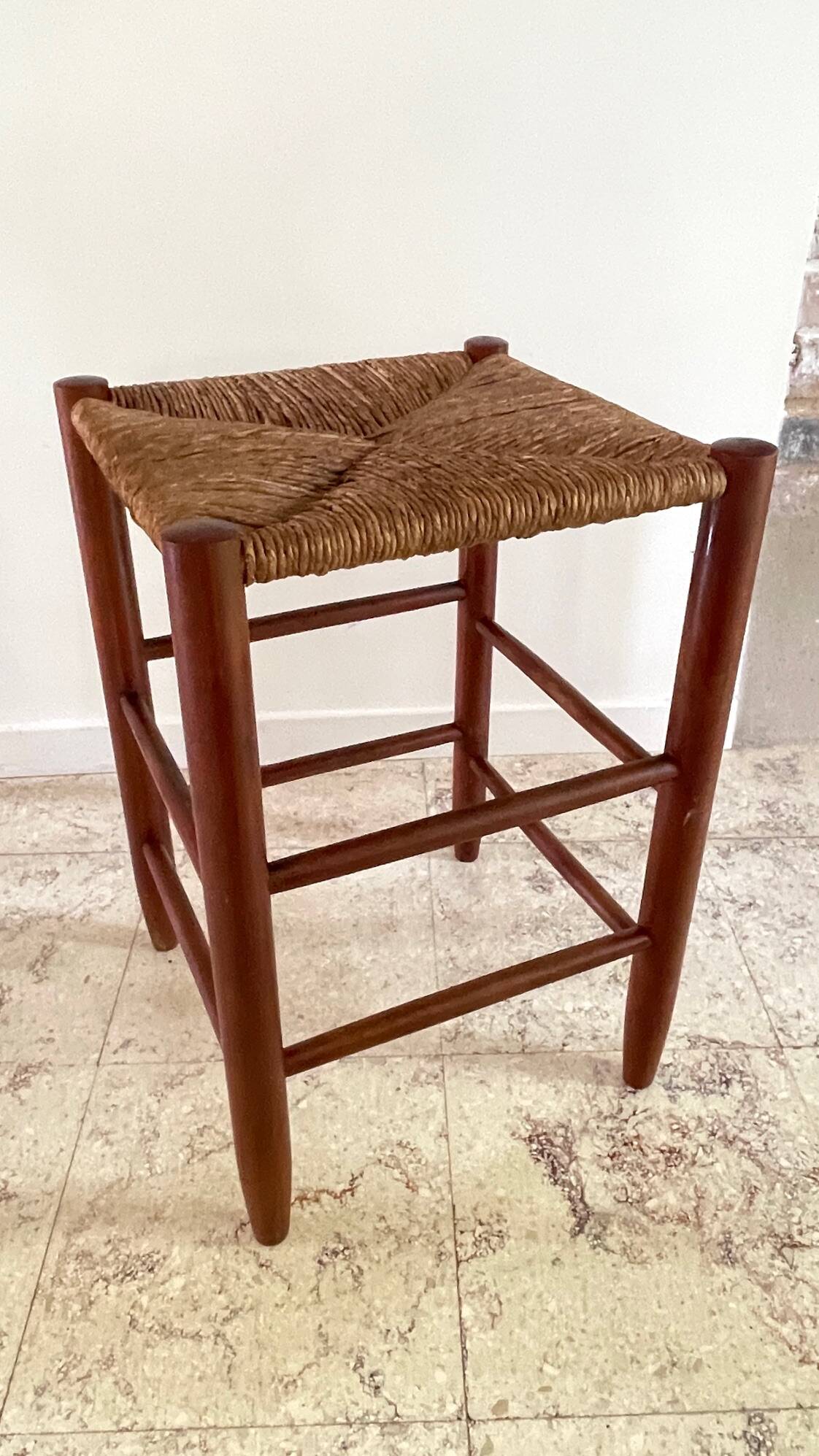 TABOURET Paille VINTAGE