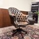 Chaise de bureau Chesterfield anglaise classique marron