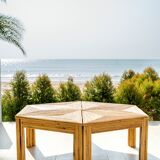 Rattan puzzle coffee table