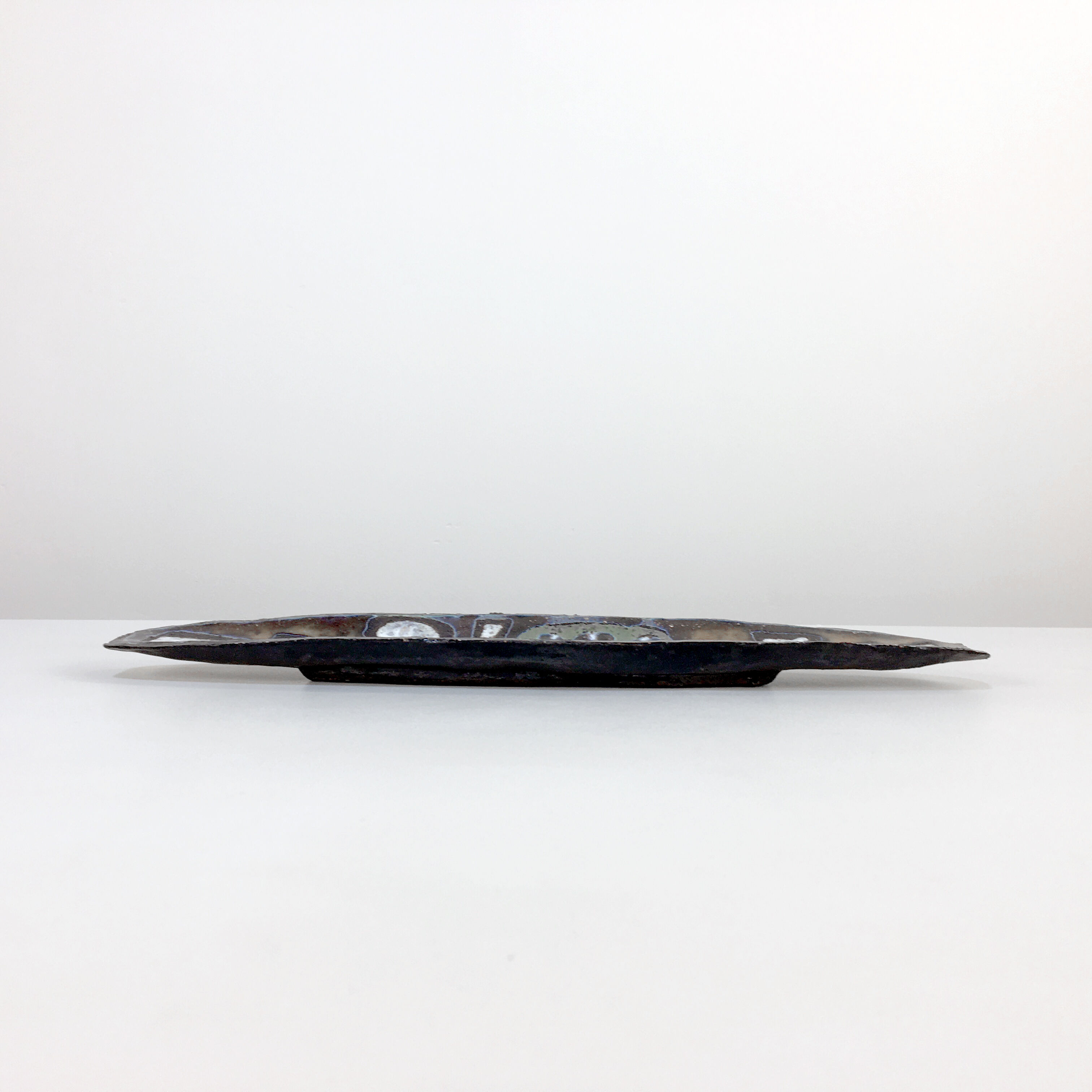 Oblong dish in enamelled ceramic, Jan Nolf, circa 1955