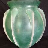 Vase in mint green glass paste, very decorative