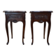Pair of bedside tables – Louis XV style – Solid oak – Brass
