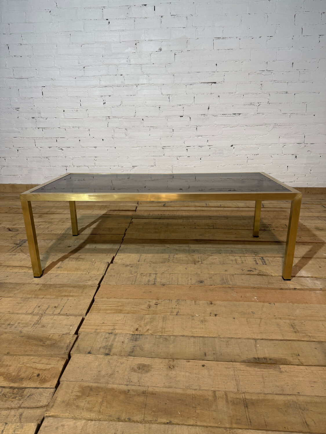 Bronze and smoked glass coffee table, 1970
