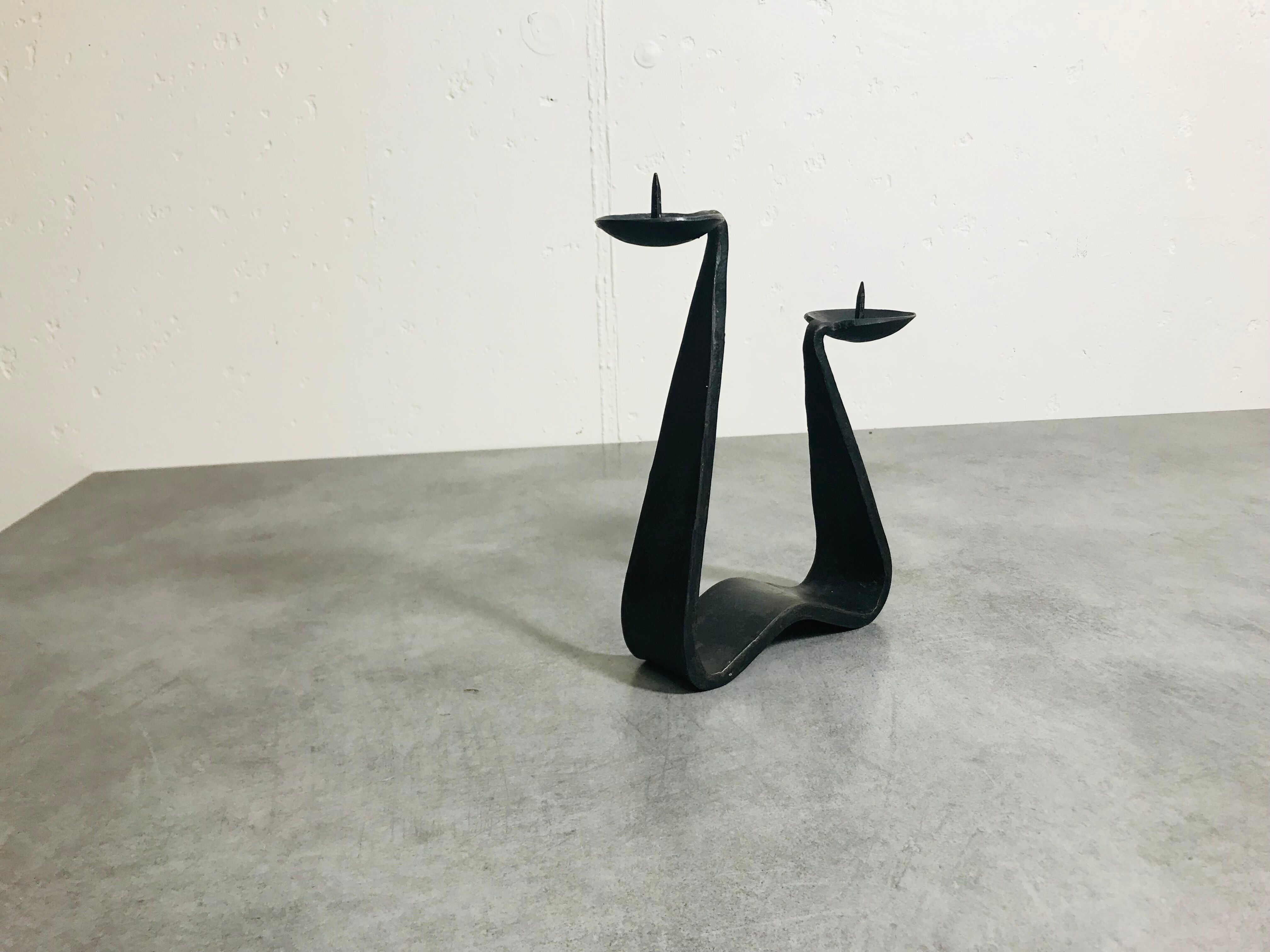 Modernist brutalist candle holder