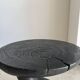 Solid wood (monoxyl) side table, organic shape, black color