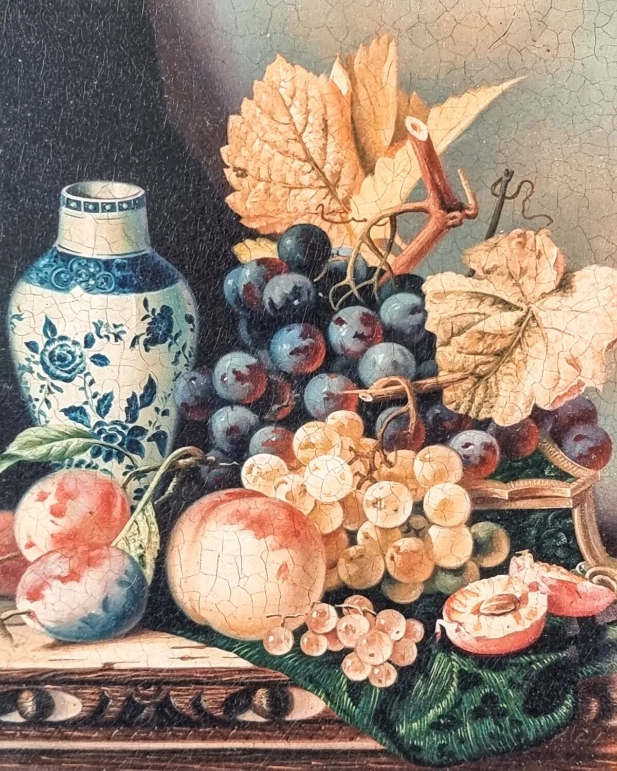 Still life reproduction with golden frame